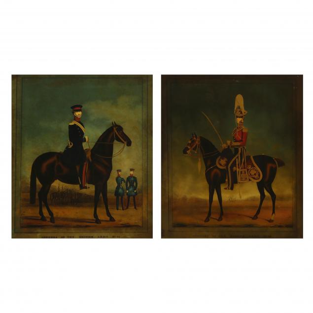 TWO ANTIQUE REVERSE GLASS PRINTS OF