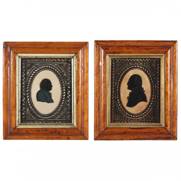 TWO ANTIQUE REVERSE PAINTING ON