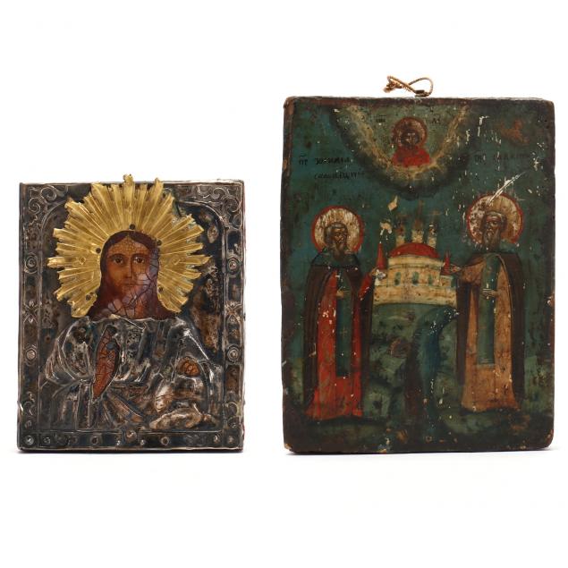 TWO ANTIQUE RUSSIAN ICONS 19th