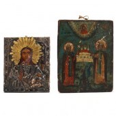 TWO ANTIQUE RUSSIAN ICONS 19th
