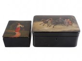 TWO ANTIQUE RUSSIAN LACQUERED