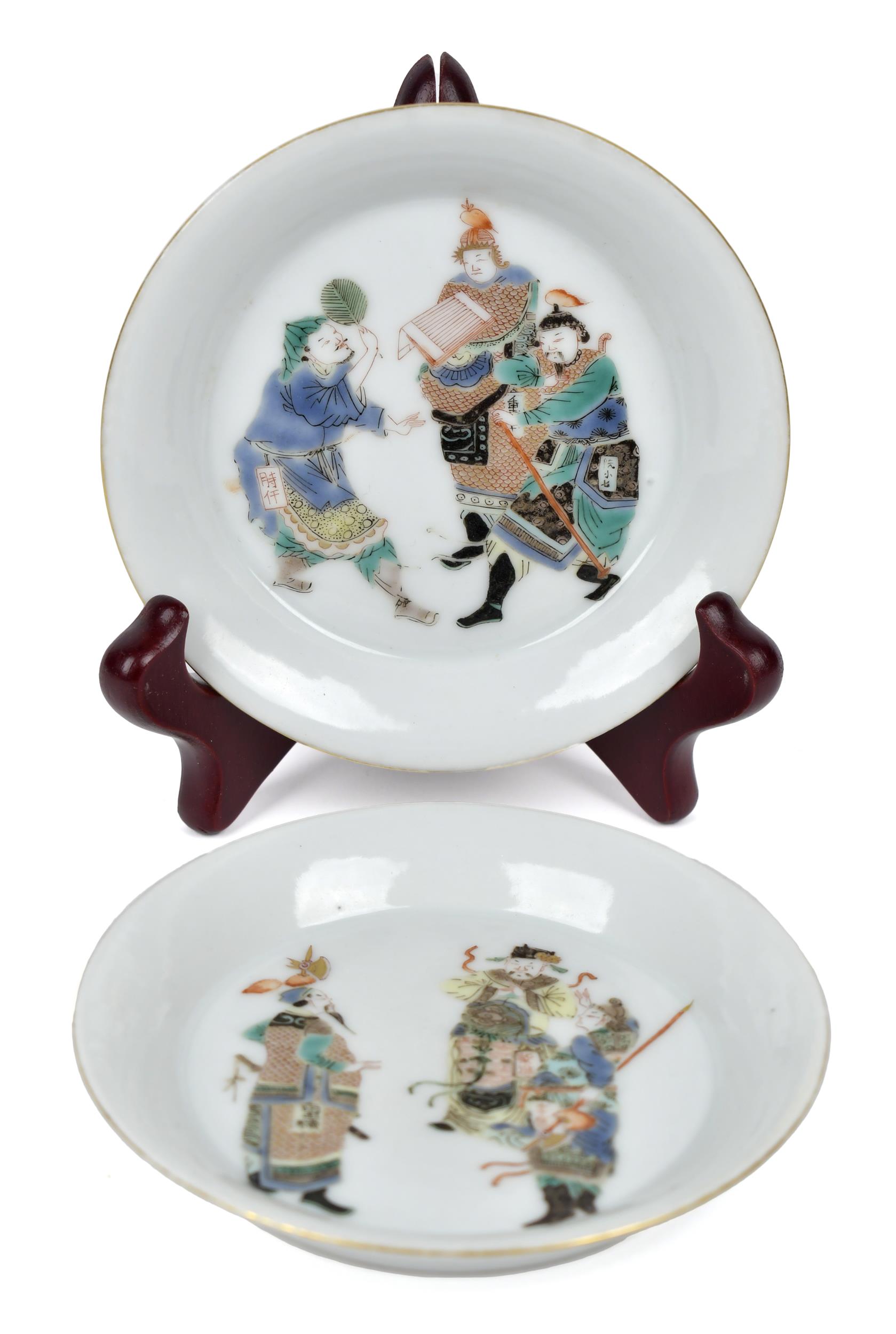 TWO ANTIQUE SIGNED PORCELAIN