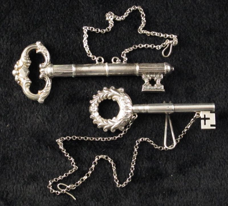 Two Antique Silver Keysthe first