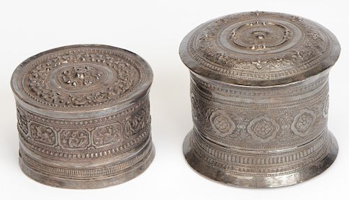 TWO ANTIQUE SILVER SHAN BURMESE
