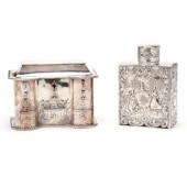 TWO ANTIQUE SILVERPLATE TEA CA