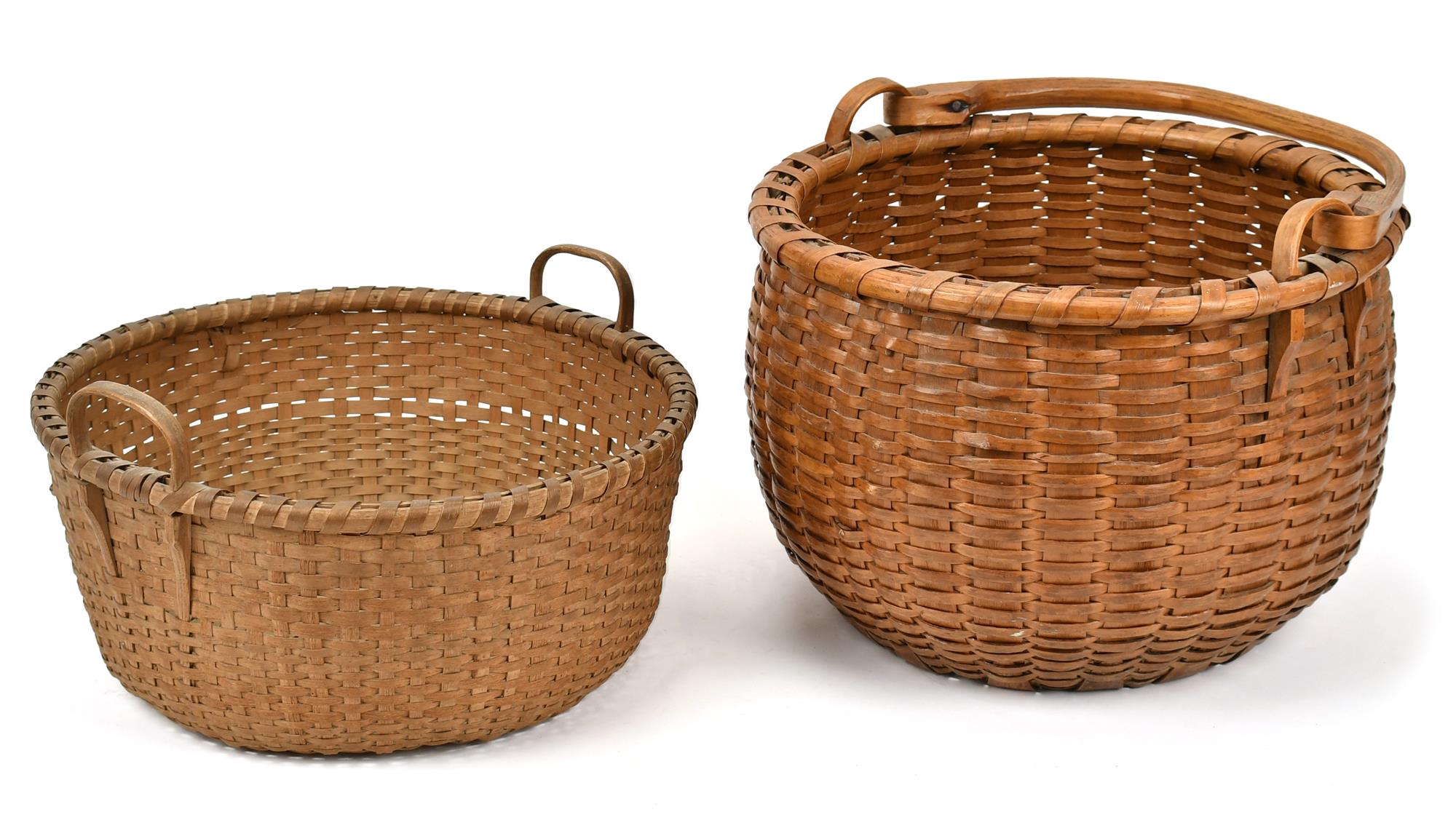 TWO ANTIQUE SPLINT BASKETS
