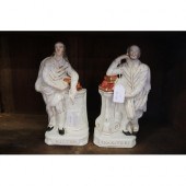 Two antique Staffordshire flat