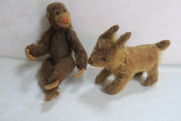 TWO ANTIQUE STEIFF MINIATURE MOHAIR