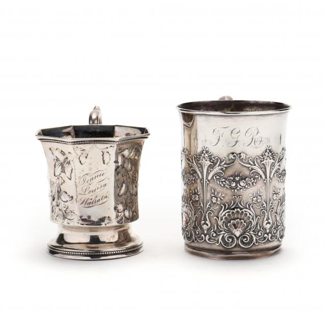 TWO ANTIQUE STERLING AND COIN