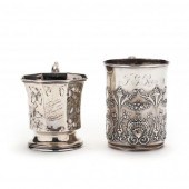 TWO ANTIQUE STERLING AND COIN