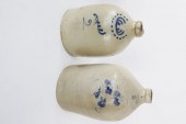 TWO ANTIQUE STONEWARE #2 JULIU