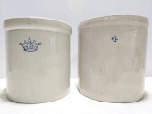 TWO ANTIQUE STONEWARE CROCKS<b