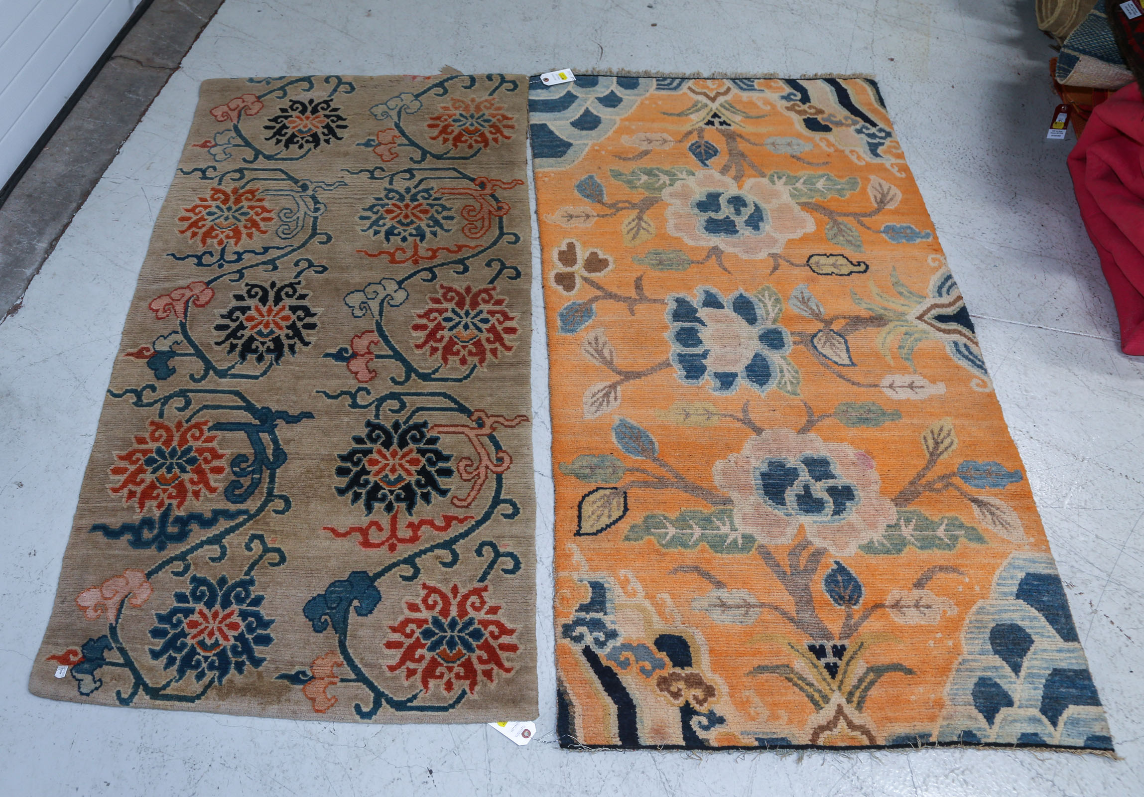 TWO ANTIQUE TIBETAN RUGS, 2.10 X