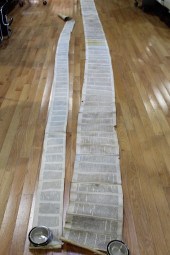 TWO ANTIQUE TORAH SCROLLS ON P