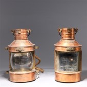 Two antique Tung Woo brass and