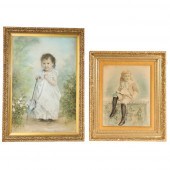 TWO ANTIQUE VICTORIAN HAND COL
