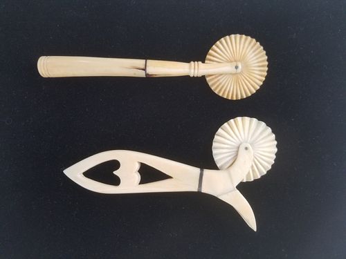 TWO ANTIQUE WHALEMAN MADE WHALE
