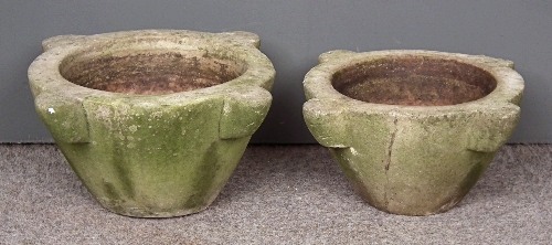 Two antique white marble mortars