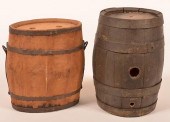TWO ANTIQUE WOODEN CANTEENS.Tw