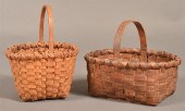 TWO ANTIQUE WOVEN OAK SPLINT E