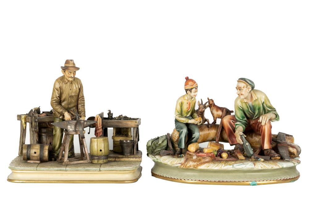 TWO ANTONIO BORSATO PORCELAIN