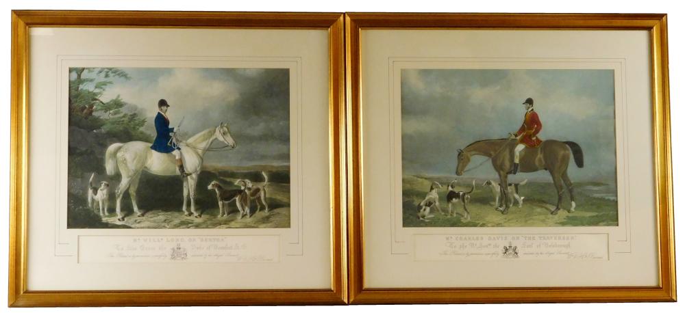 TWO AQUATINTS OF EQUESTRIANS AND