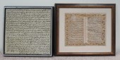 TWO ARABIC CALLIGRAPHY WORKS O