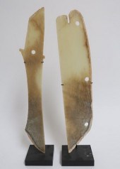TWO ARCHAIC STYLE JADE ADZ BLA