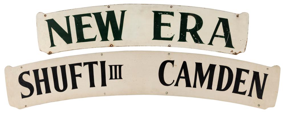 TWO ARCHED YACHT SIGNS 20TH CENTURY