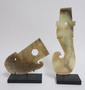 TWO ARCHIASTIC JADE BLADESTwo