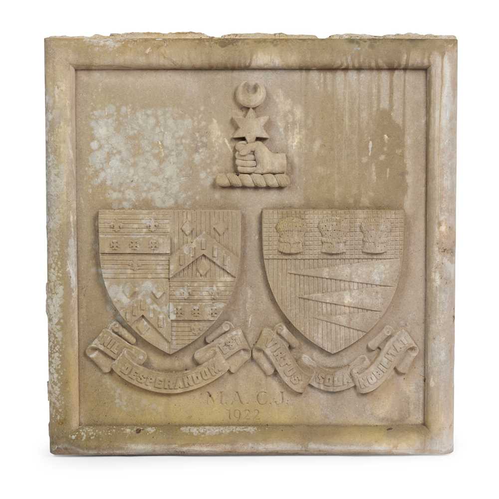 TWO ARCHITECTURAL CARVED STONE
