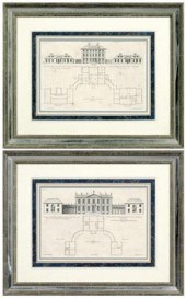 Two architectural engravings: