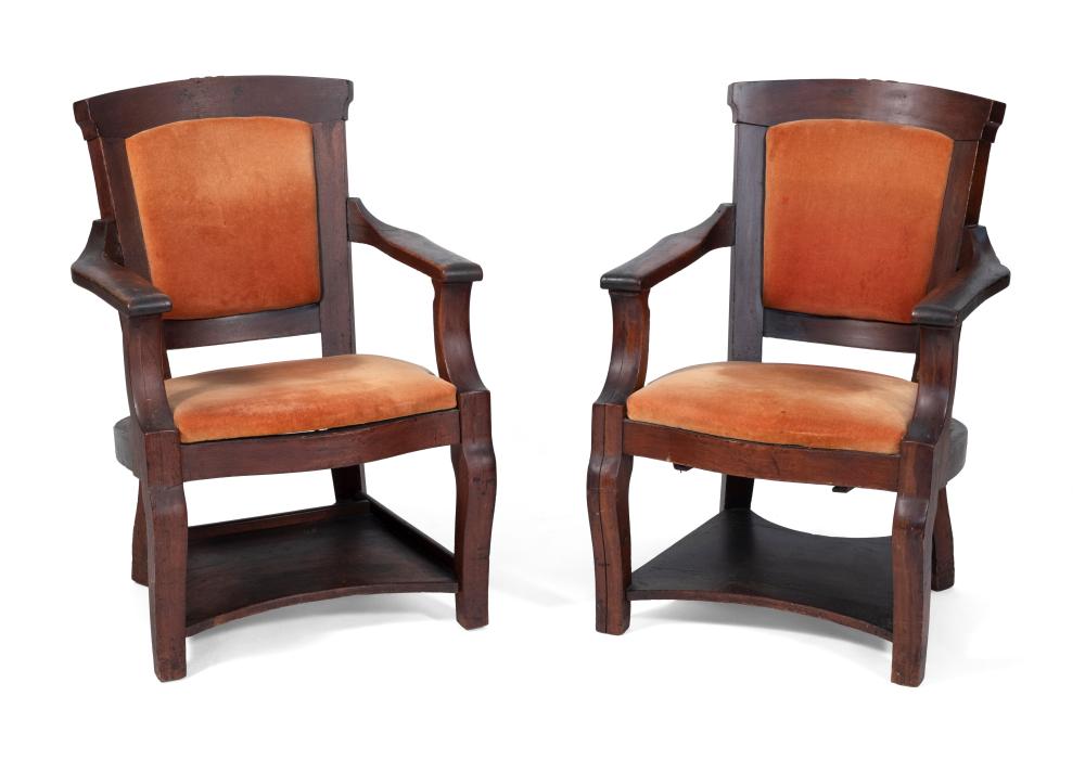 TWO ARMCHAIRS, PURPORTEDLY FROM THE