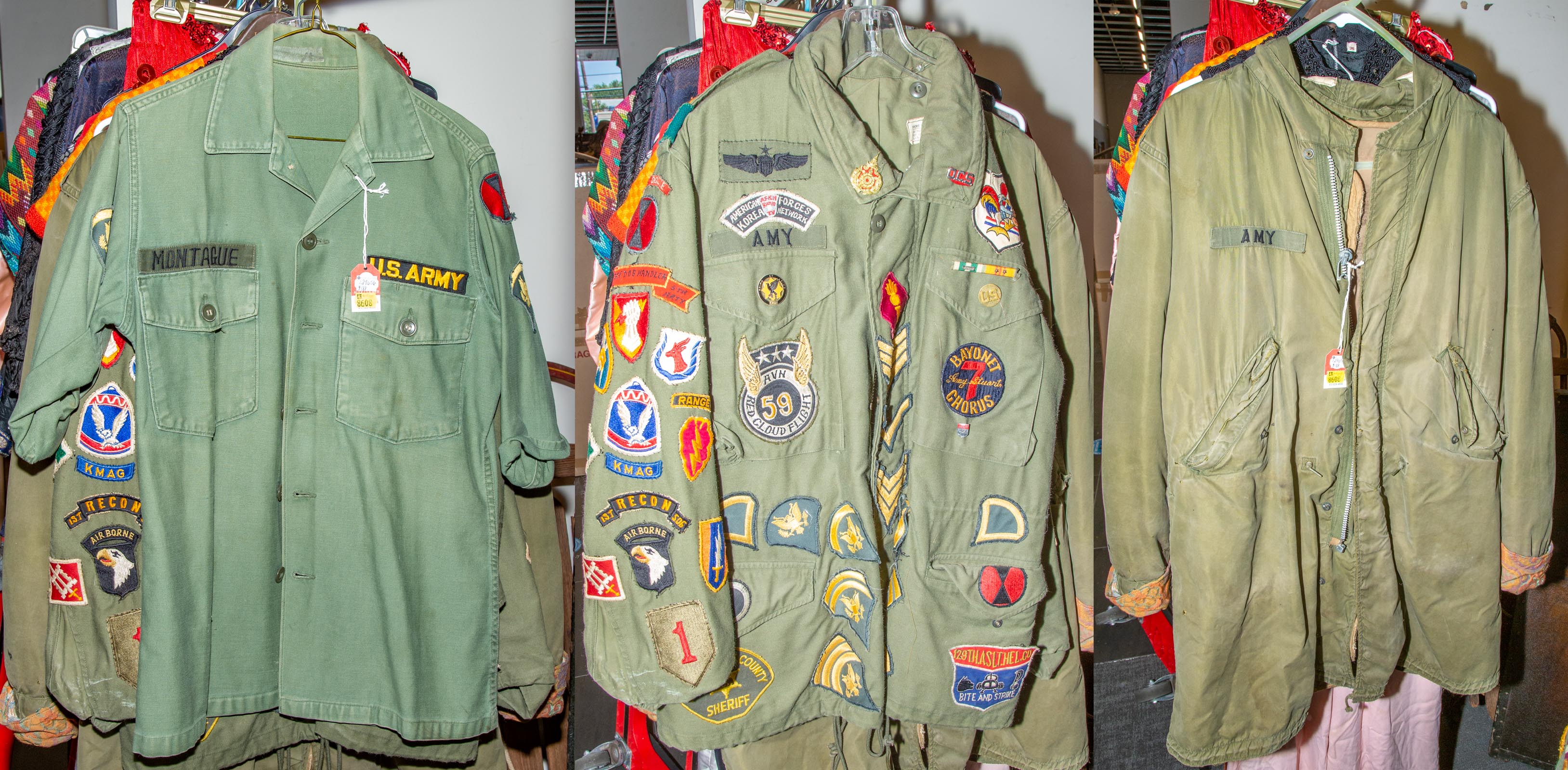 TWO ARMY COATS & A SHIRT .