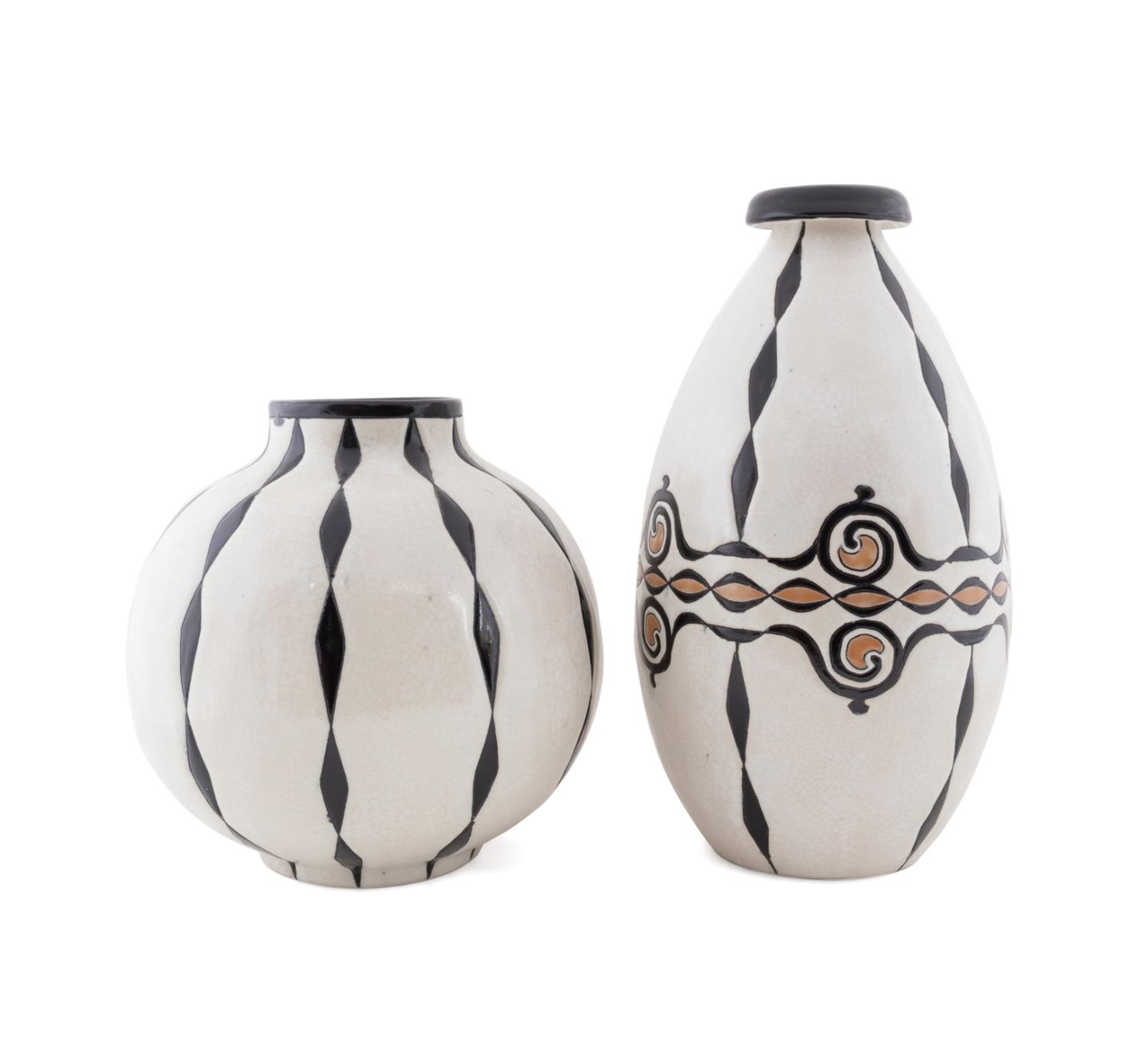 TWO ART DECO BOCH FRERES 'GRES