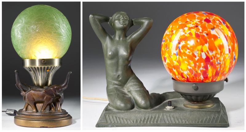 Two Art Deco Boudoir Lampsthe first