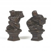TWO ART DECO BRONZE PAPER WEIG