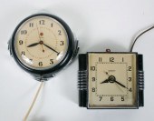 Two art deco chrome and black