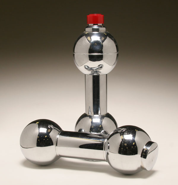 Two Art Deco chrome plated
