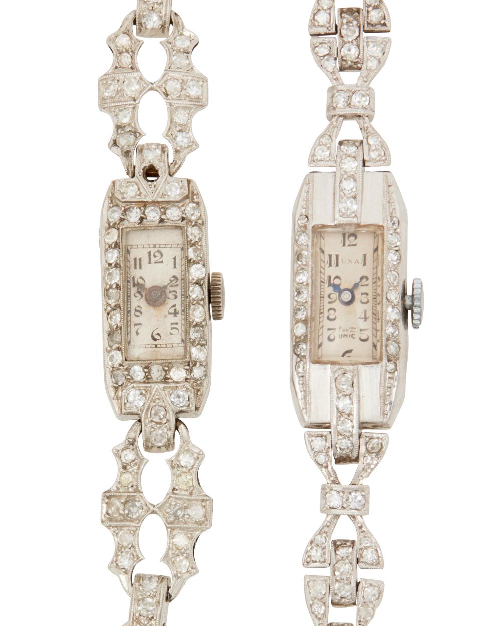 TWO ART DECO DIAMOND
