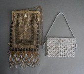 TWO ART DECO GILT METAL BEADED