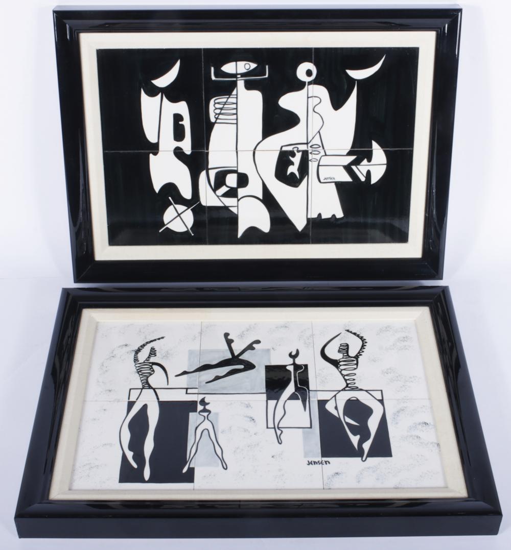 TWO ART DECO MID CENTURY FRAMED