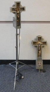 TWO ART DECO NEON CRUCIFIX FUN