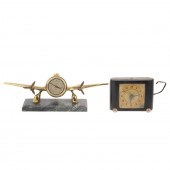 TWO ART DECO STYLE DESK CLOCKS
