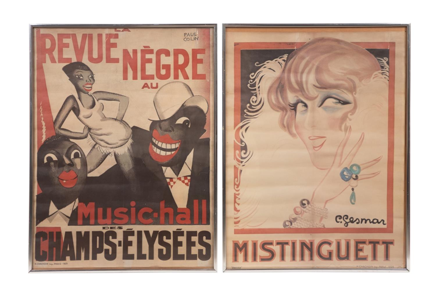 TWO ART DECO STYLE POSTERS, C.