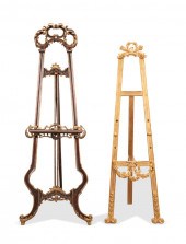 TWO ART EASELS IN THE ROCOCO T