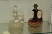 TWO ART GLASS CRUETS. A 1st gr
