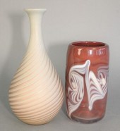 TWO ART GLASS PIECES, ONE BY D