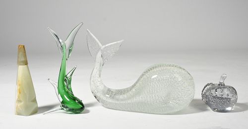TWO ART GLASS PIECES ONE