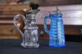 TWO ART GLASS SYRUPS. A Hobbs